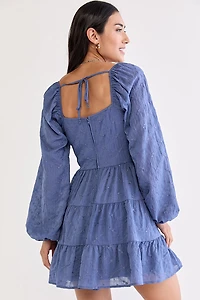Bridgette Jacquard Tie Front Mini Dress