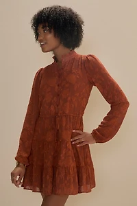 Kerry Jacquard Cinch Waist Mini Dress
