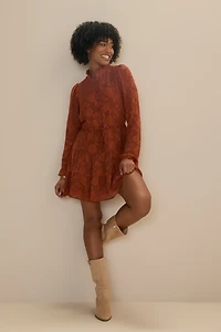 Kerry Jacquard Cinch Waist Mini Dress