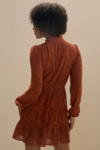 Kerry Jacquard Cinch Waist Mini Dress