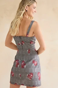 Lana Plaid Fitted Flower Mini Dress
