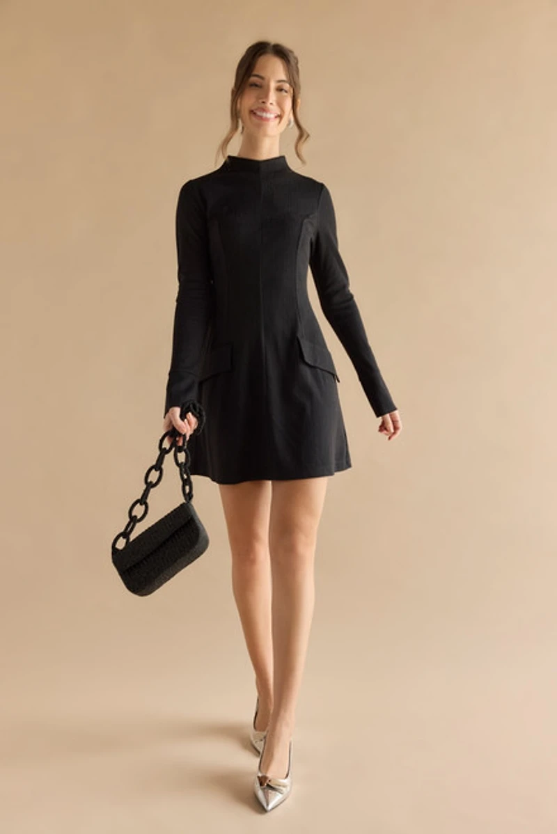 Nicole Mock Neck Mini Dress