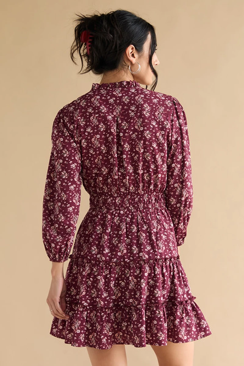 Angelica Floral Cinch Waist Mini Dress