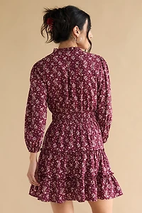 Angelica Floral Cinch Waist Mini Dress