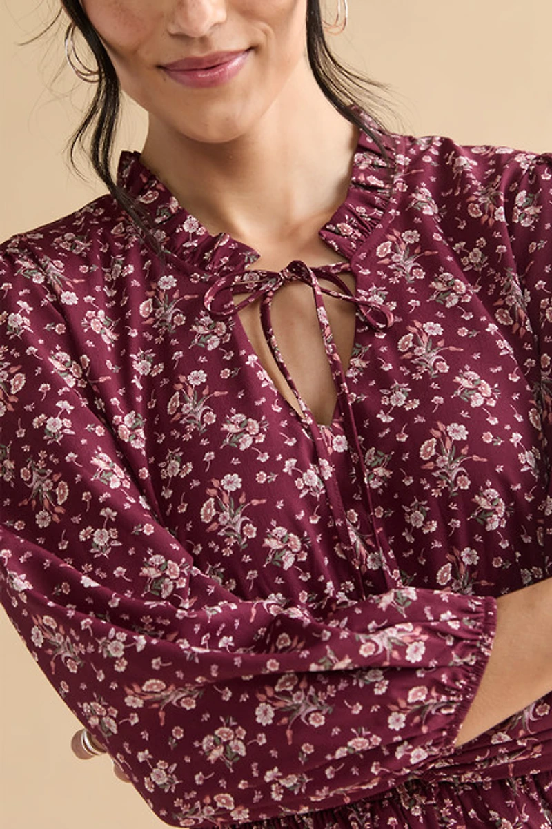 Angelica Floral Cinch Waist Mini Dress