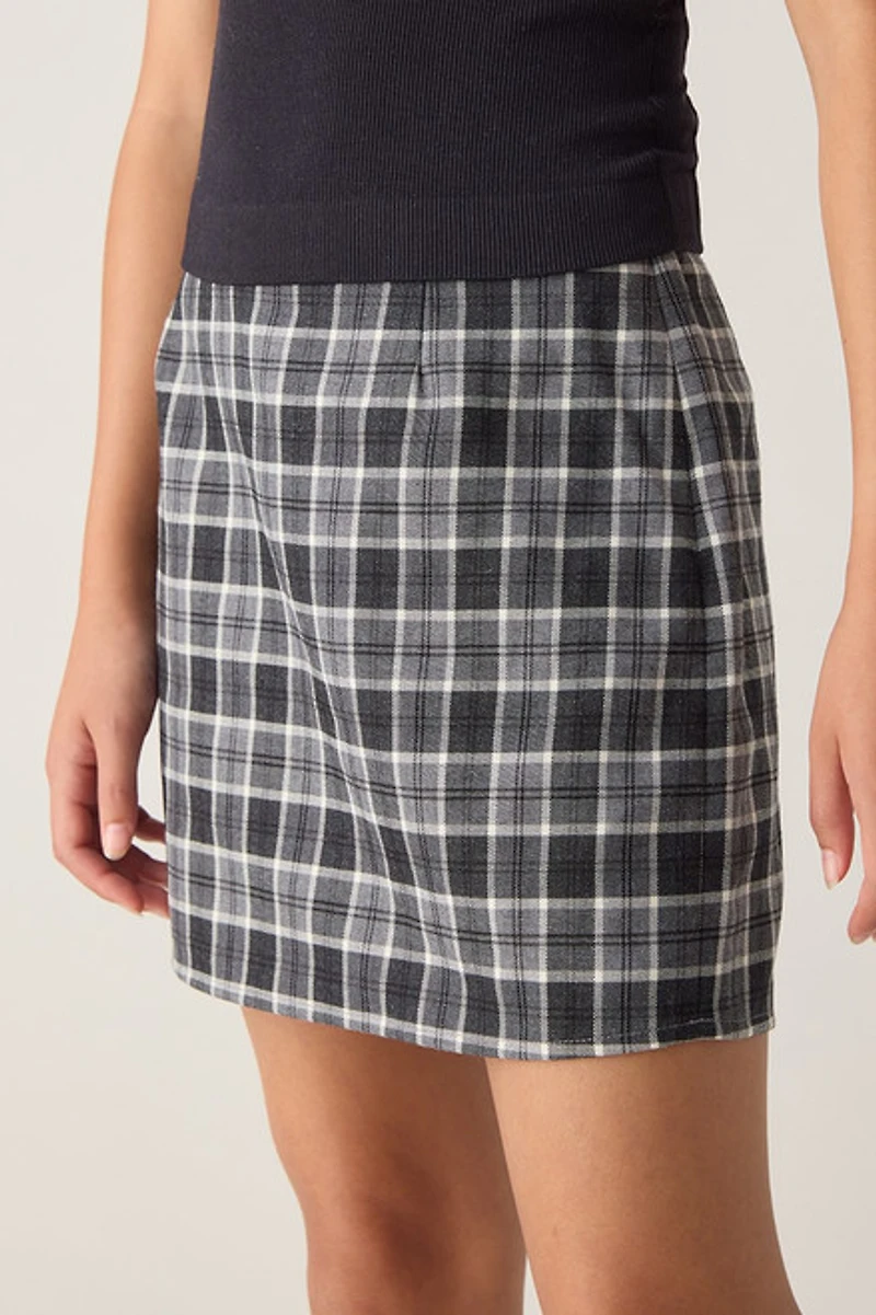 Hello Franki Plaid Black and White Skort for girls