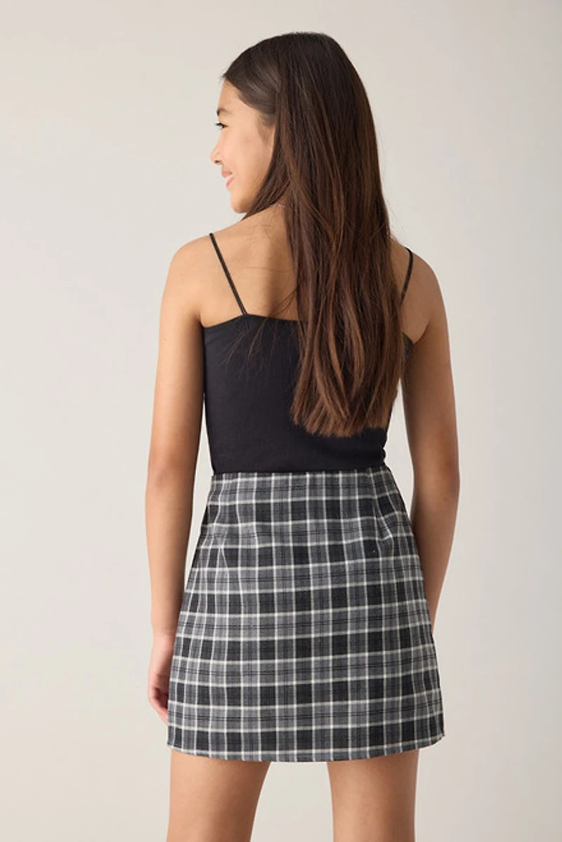 Hello Franki Plaid Black and White Skort for girls
