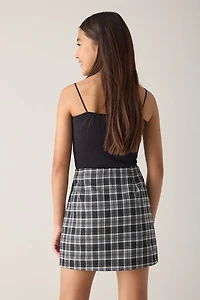 Hello Franki Plaid Black and White Skort for girls