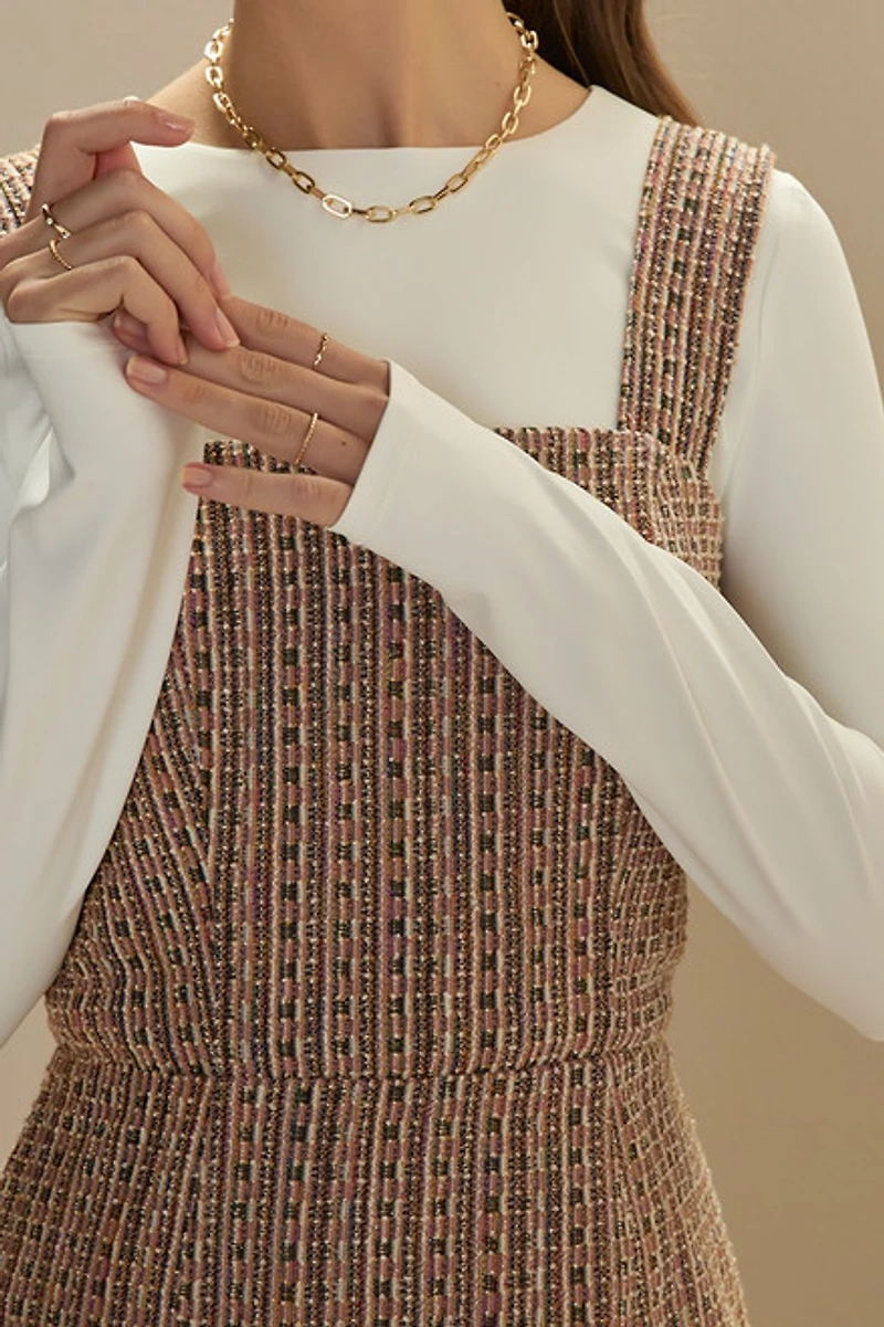 Pam Waisted Tweed Mini Dress