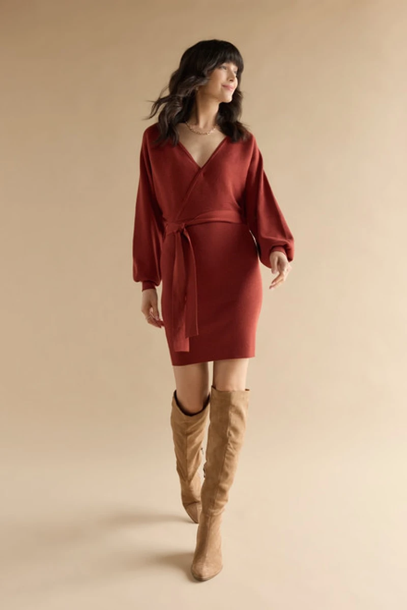Joni Tie Waist Sweater Dress
