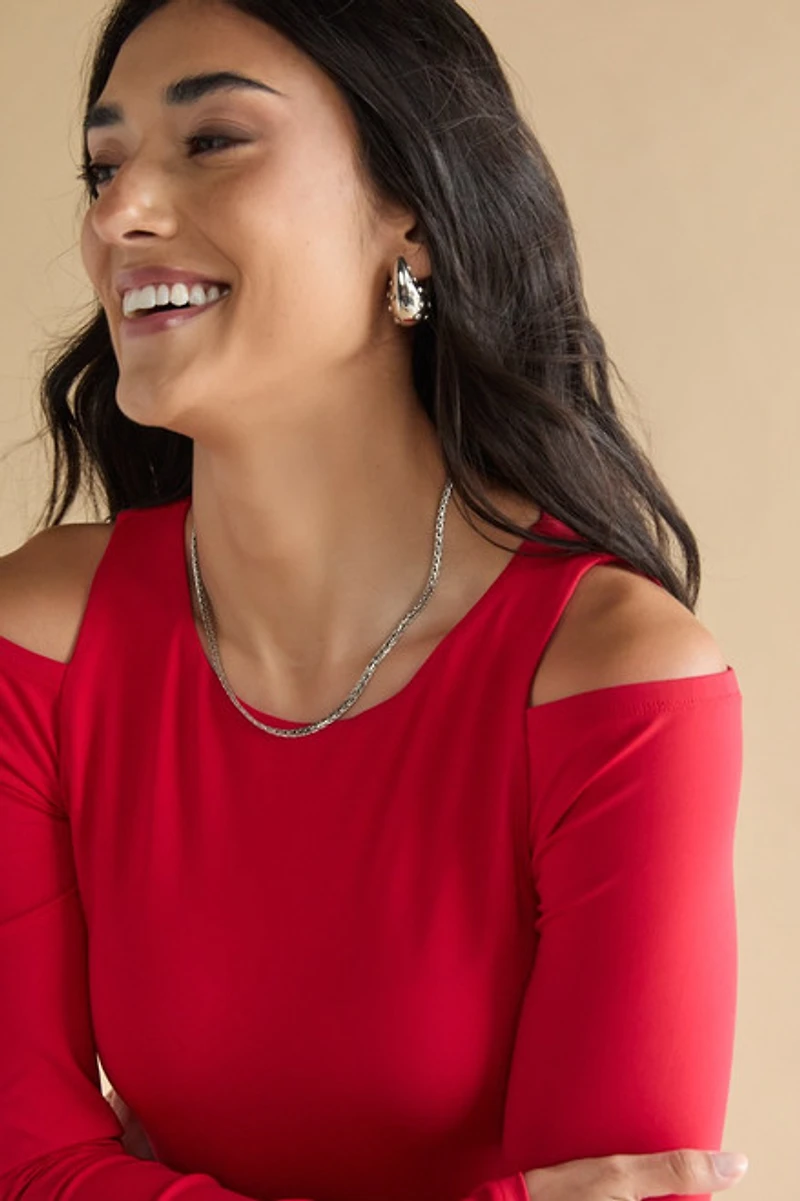 yummi by francesca's Cold Shoulder Bodysuit