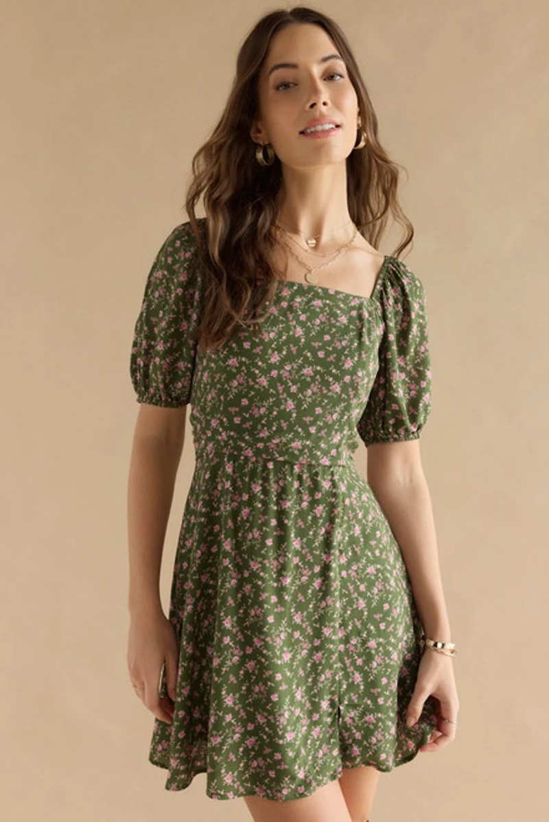 Kelsey Waisted Floral Mini Dress