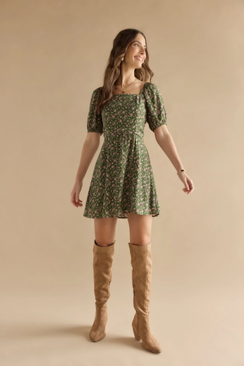 Kelsey Waisted Floral Mini Dress