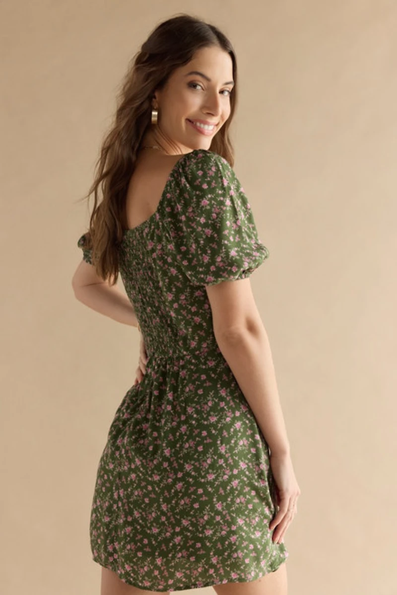 Kelsey Waisted Floral Mini Dress