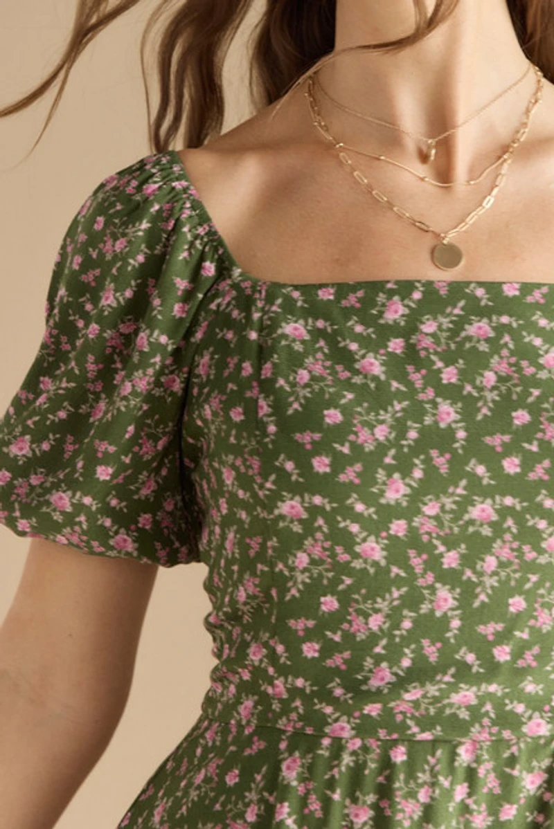 Kelsey Waisted Floral Mini Dress