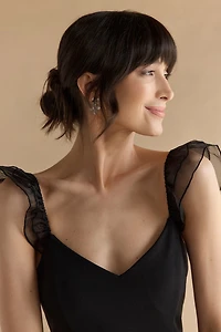 Clare Chiffon Ruffle Strap Midi Dress