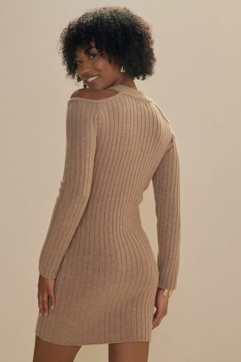 Jeane Cold Shoulder Sweater Dress