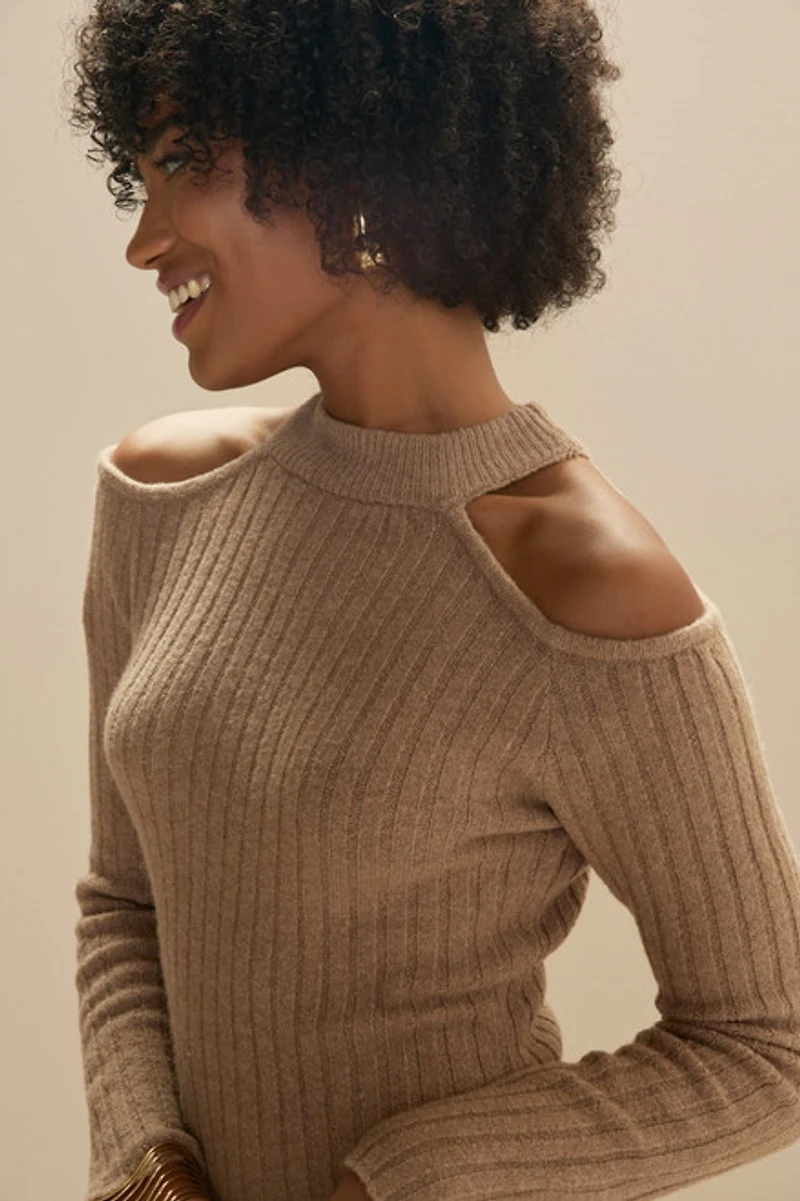 Jeane Cold Shoulder Sweater Dress