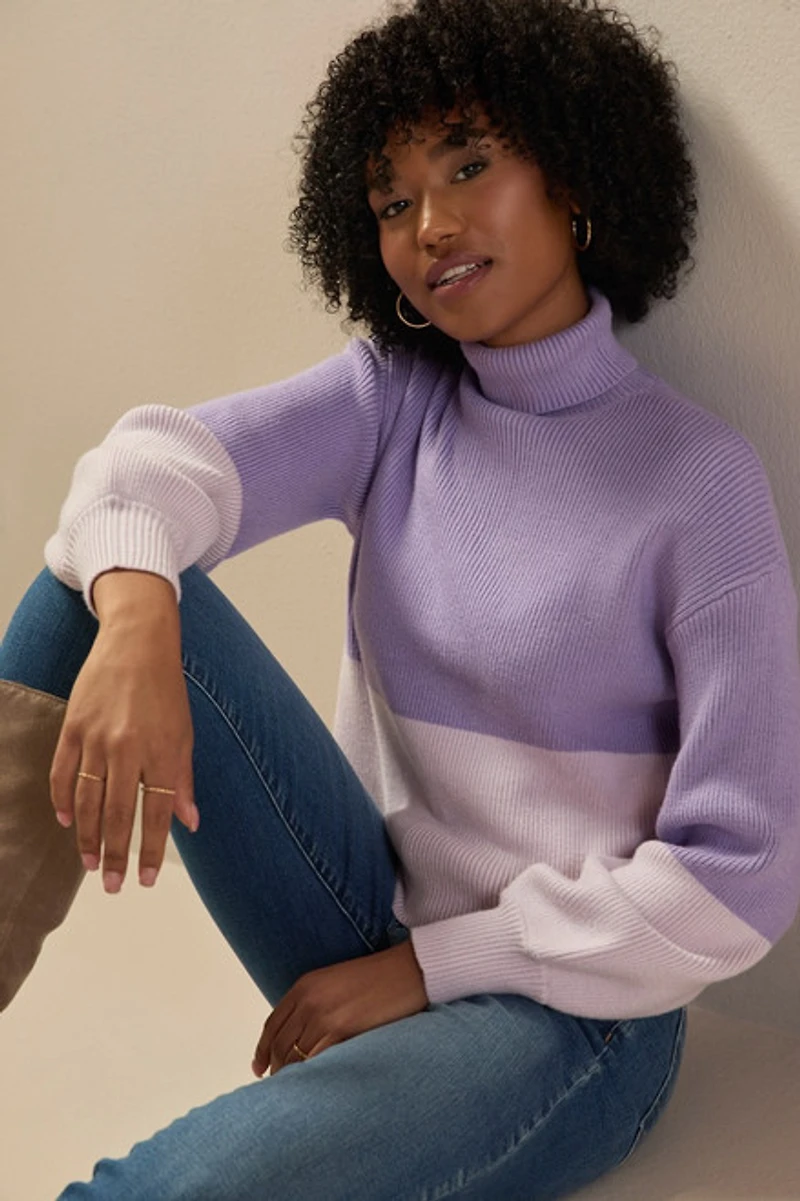 Abby Two Tone Pullover Sweater