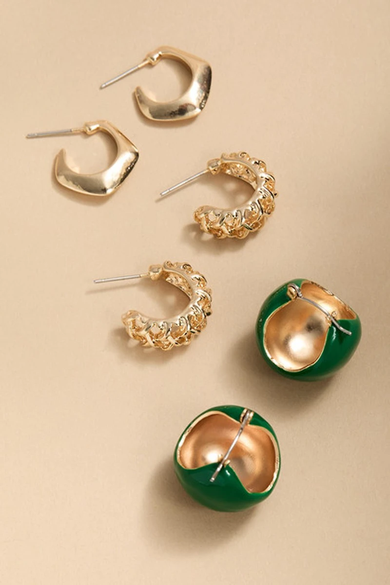 Dolly Mixed Style Hoop Earring Set