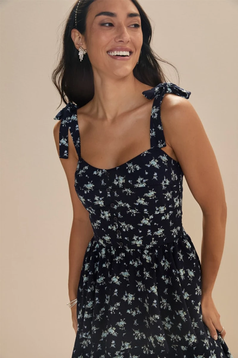 Camille Tiered Bottom Floral Midi Dress