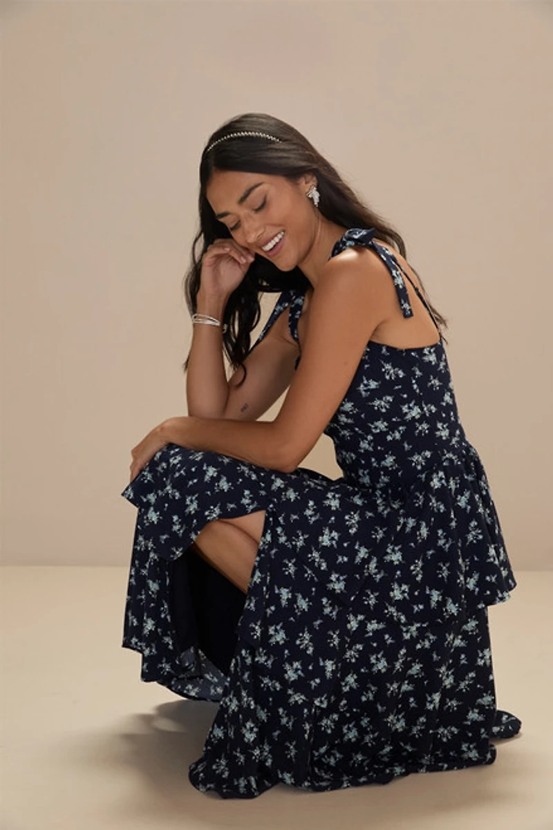 Camille Tiered Bottom Floral Midi Dress