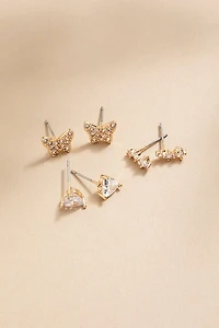 Tammie Crystal And Gold Stud Earring Set