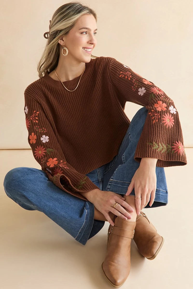 Hailee Embroidered Pullover Sweater