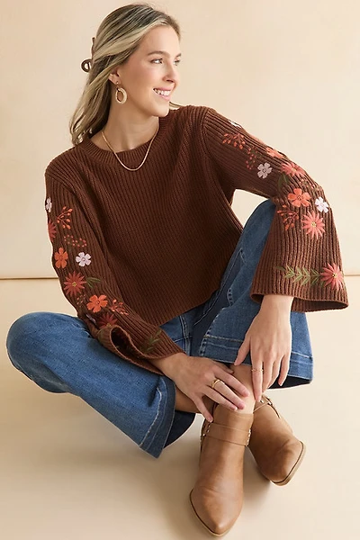 Hailee Embroidered Pullover Sweater