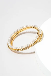 Hannah Wrapped Cupchain Pearl And Gold Bracelet