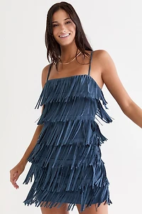 Kattie Layered Fringe Mini Dress