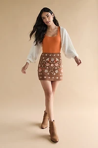 Shaye Pointelle Cropped Shrug Cardigan