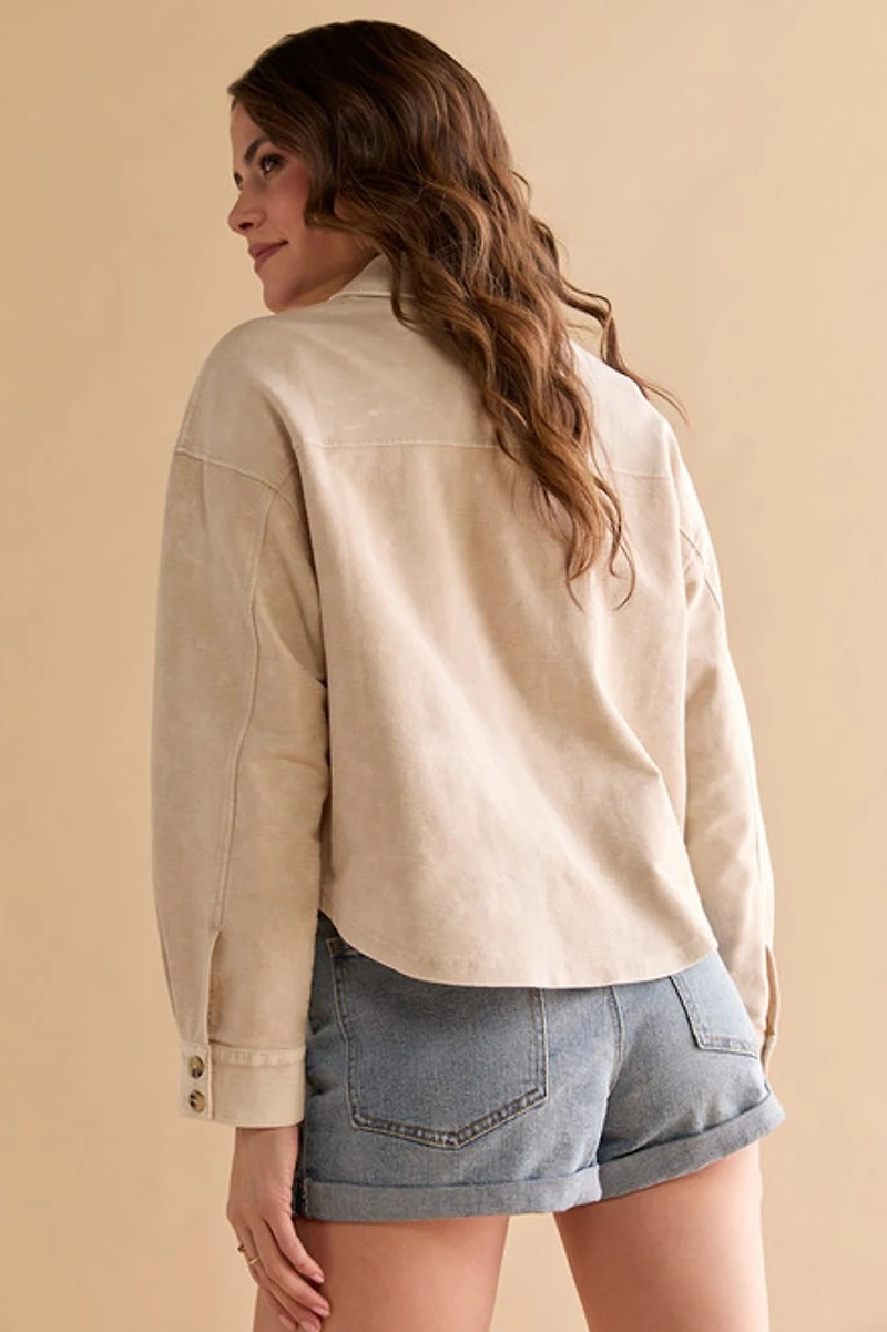 Naomi Acid Wash Button Down Shacket