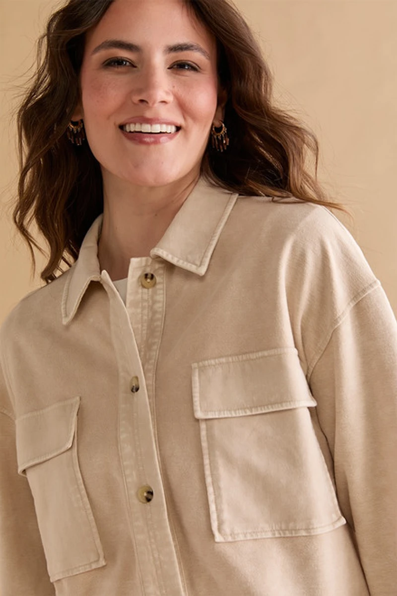 Naomi Acid Wash Button Down Shacket