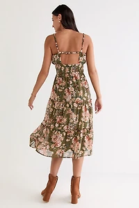 Rita Ruffle Tiered Floral Midi Dress