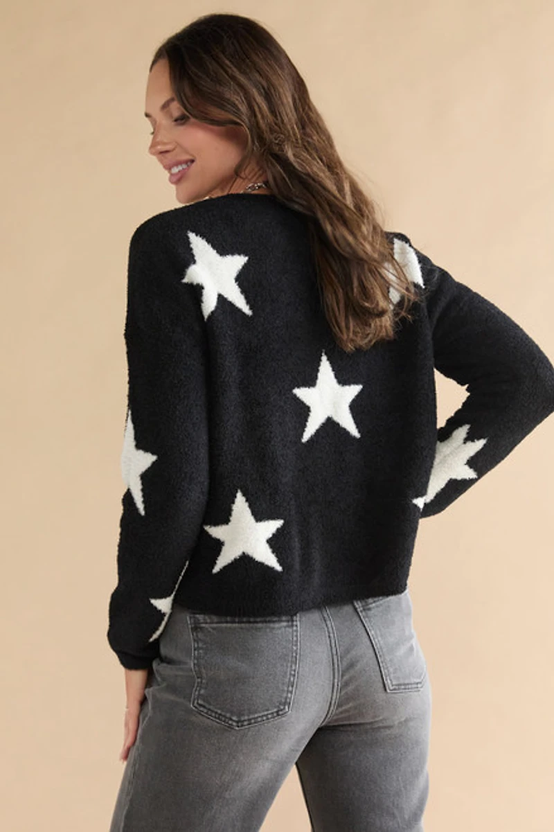 Carey Star Teddy Pullover Sweater