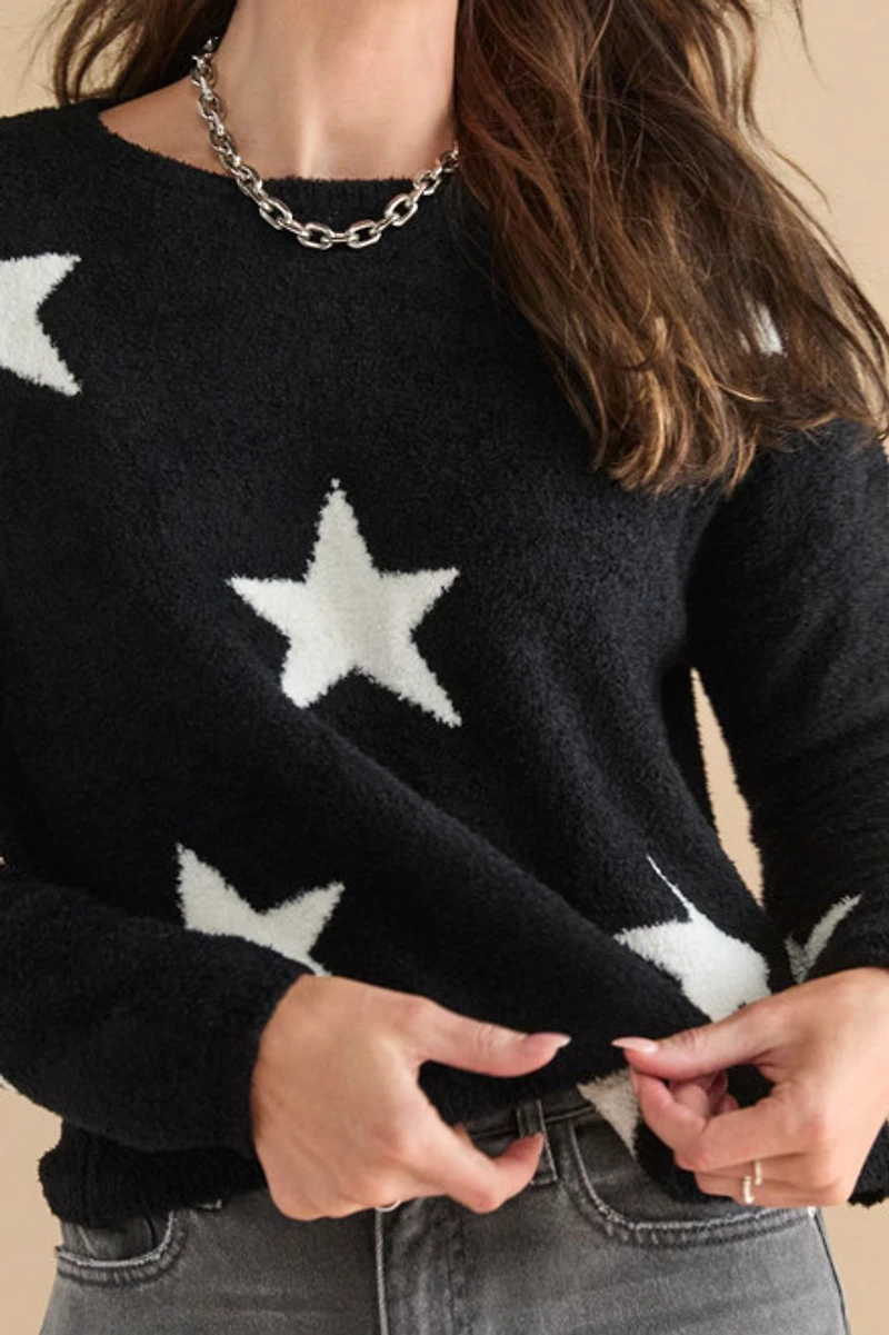 Carey Star Teddy Pullover Sweater