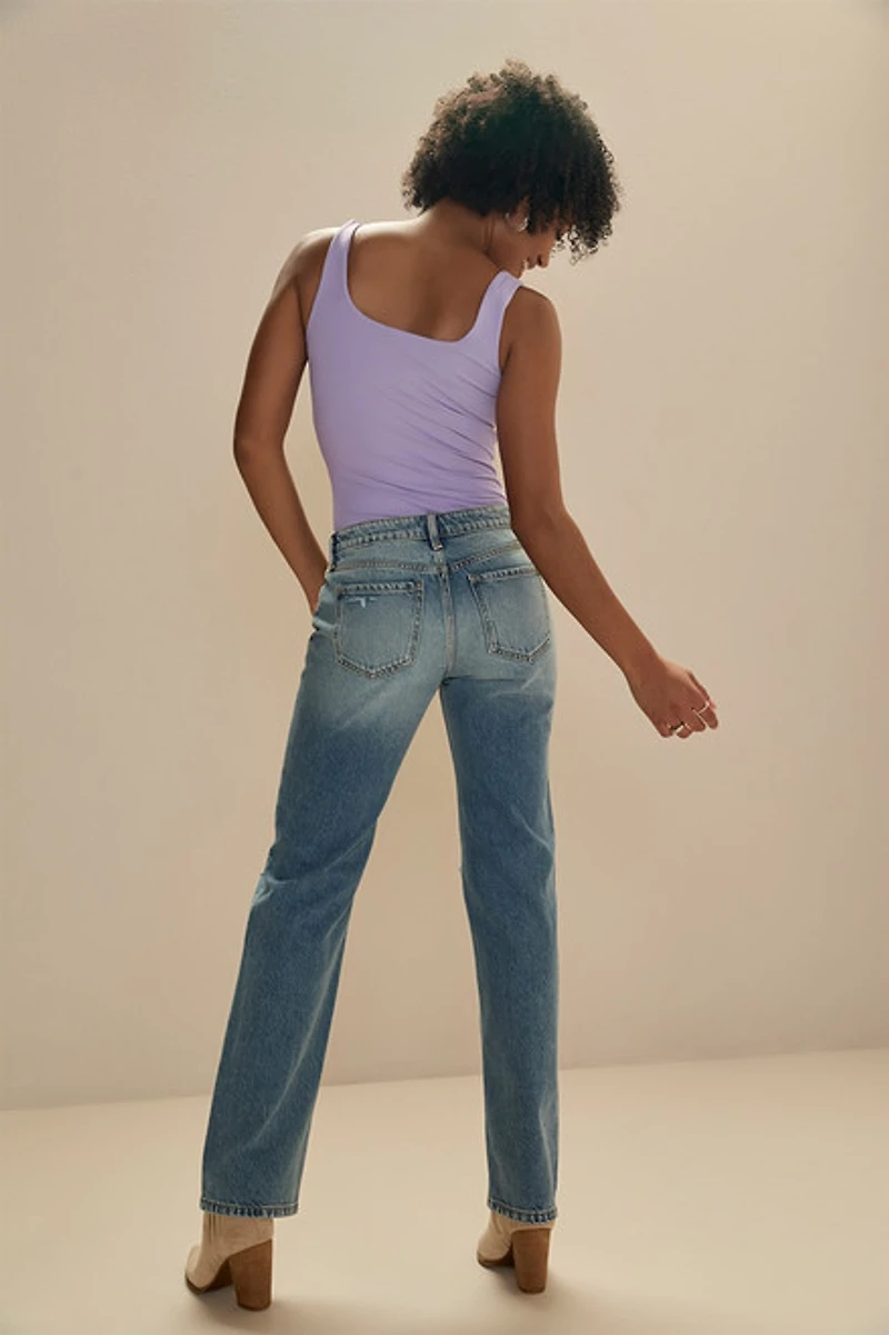 Genevieve Destructed Denim Jeans