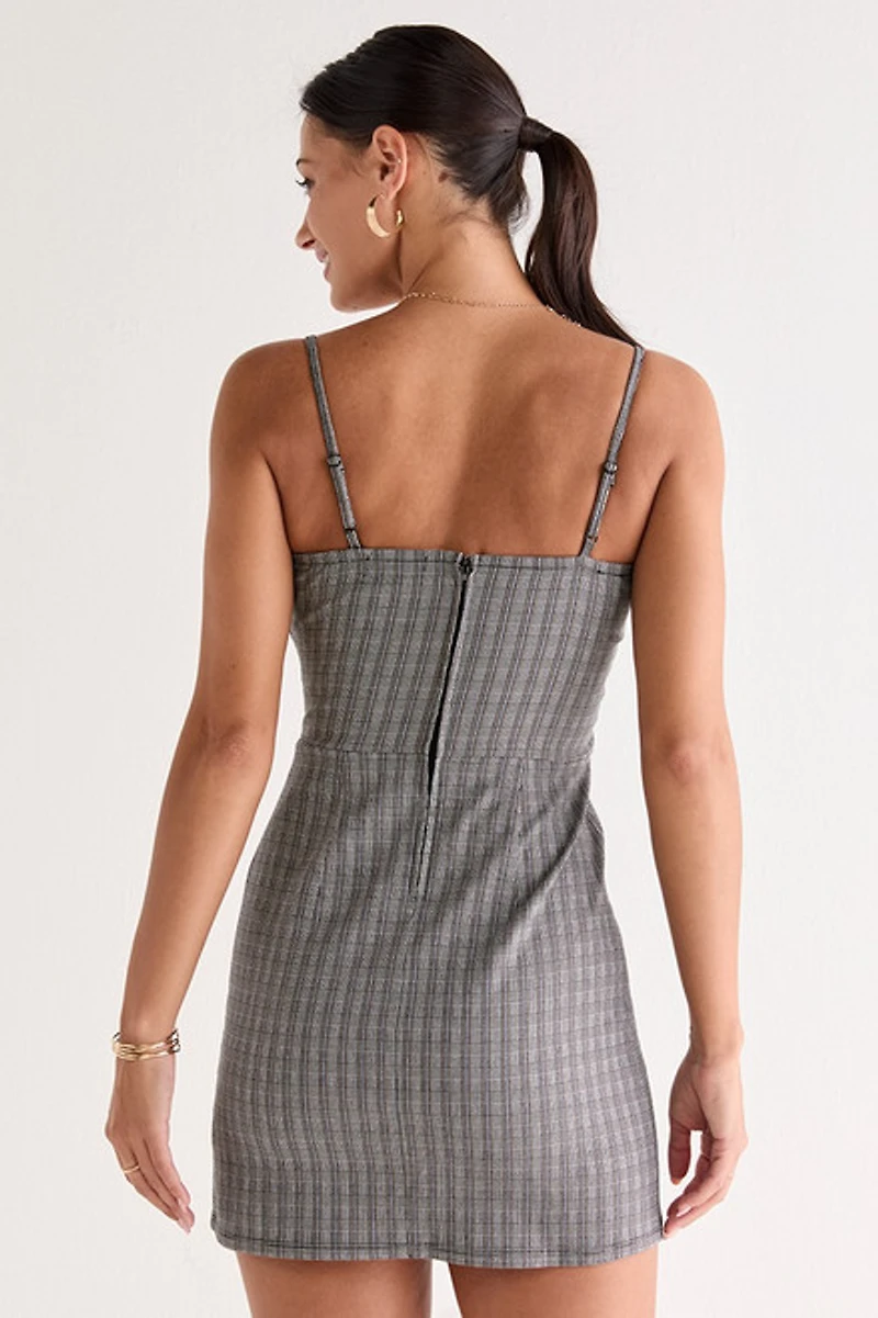 Clara Strappy Plaid Mini Dress