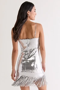 Linda Fringe Hem Sequin Mini Dress