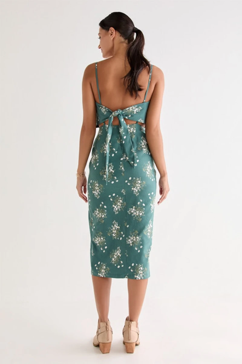 Robin Bow Back Floral Midi Dress