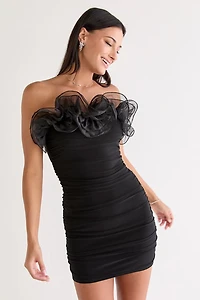Janette Ruffled Upper Sheath Mini Dress