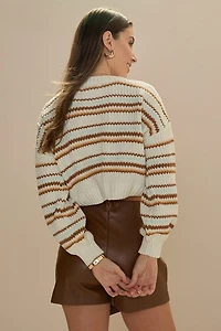 Sheryl Stripped Chenille Pullover