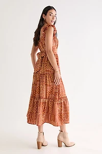 Teresa Tiered Bow Back Midi Dress