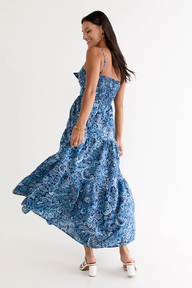 Michele Tie Front Floral Midi Dress