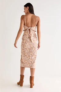 Brooke Floral Bow Back Midi Dress
