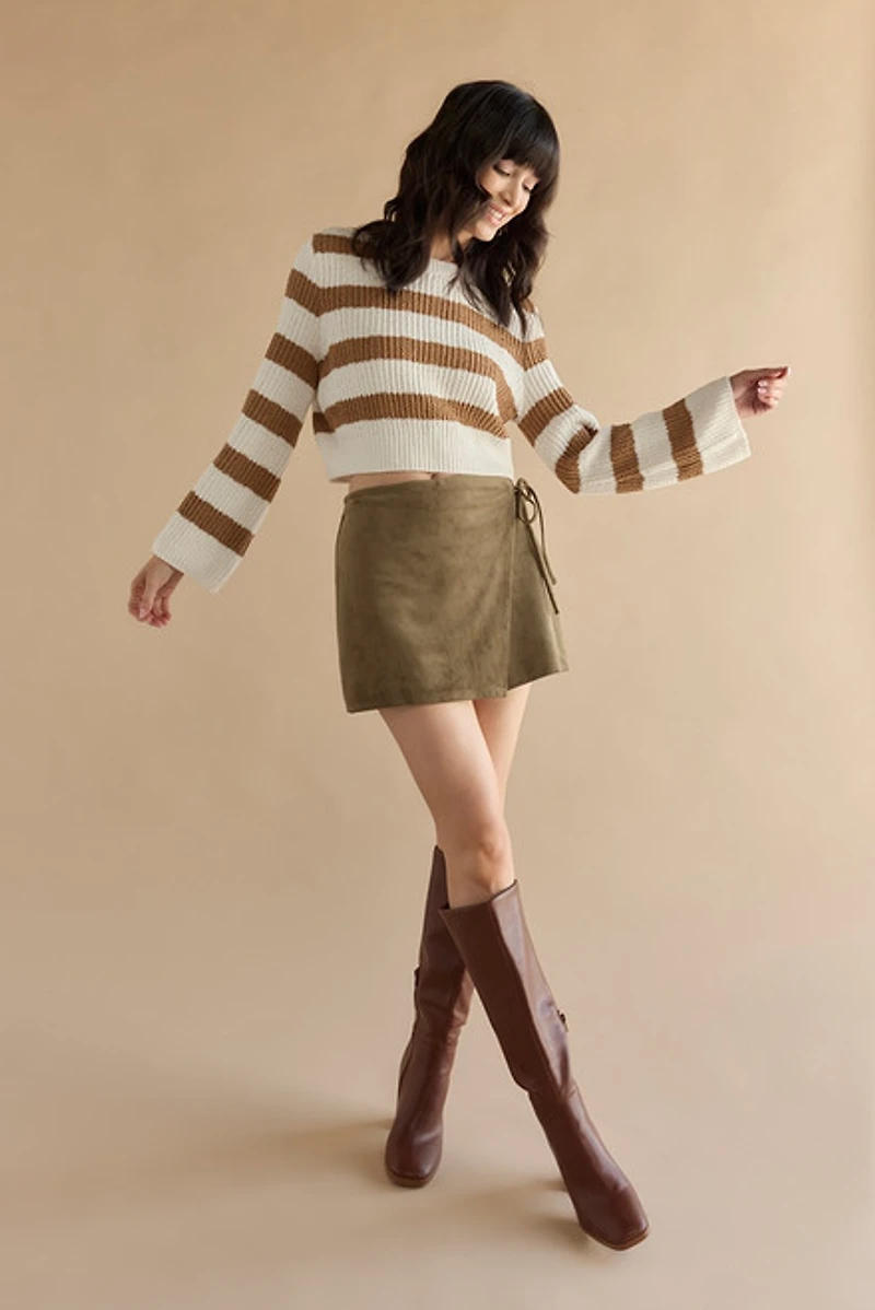Joy Striped Chenille Bell Sleeve Pullover