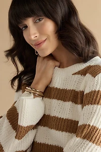 Joy Striped Chenille Bell Sleeve Pullover