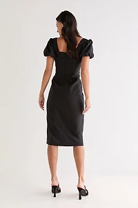 Elisa Puff Sleeve Midi Dress