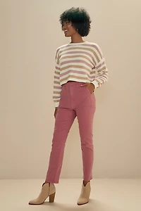 Irene Striped Chenille Cropped Pullover